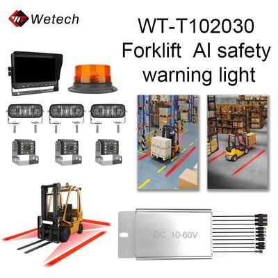 ไฟโซนสีแดงสำหรับรถยก AI IP67 ไฟความปลอดภัยสีแดงสำหรับรถยก 10V - 80V