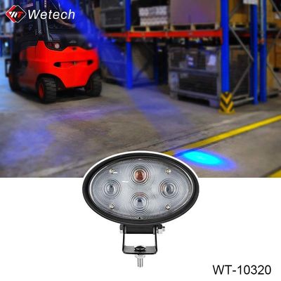 20W ไฟฟอร์คลิฟท์ สป๊อตสีฟ้า 10V - 80V ไฟฟอร์คลิฟท์ สป๊อตสีฟ้า พร้อมเตือนโซนความปลอดภัยจากการชน